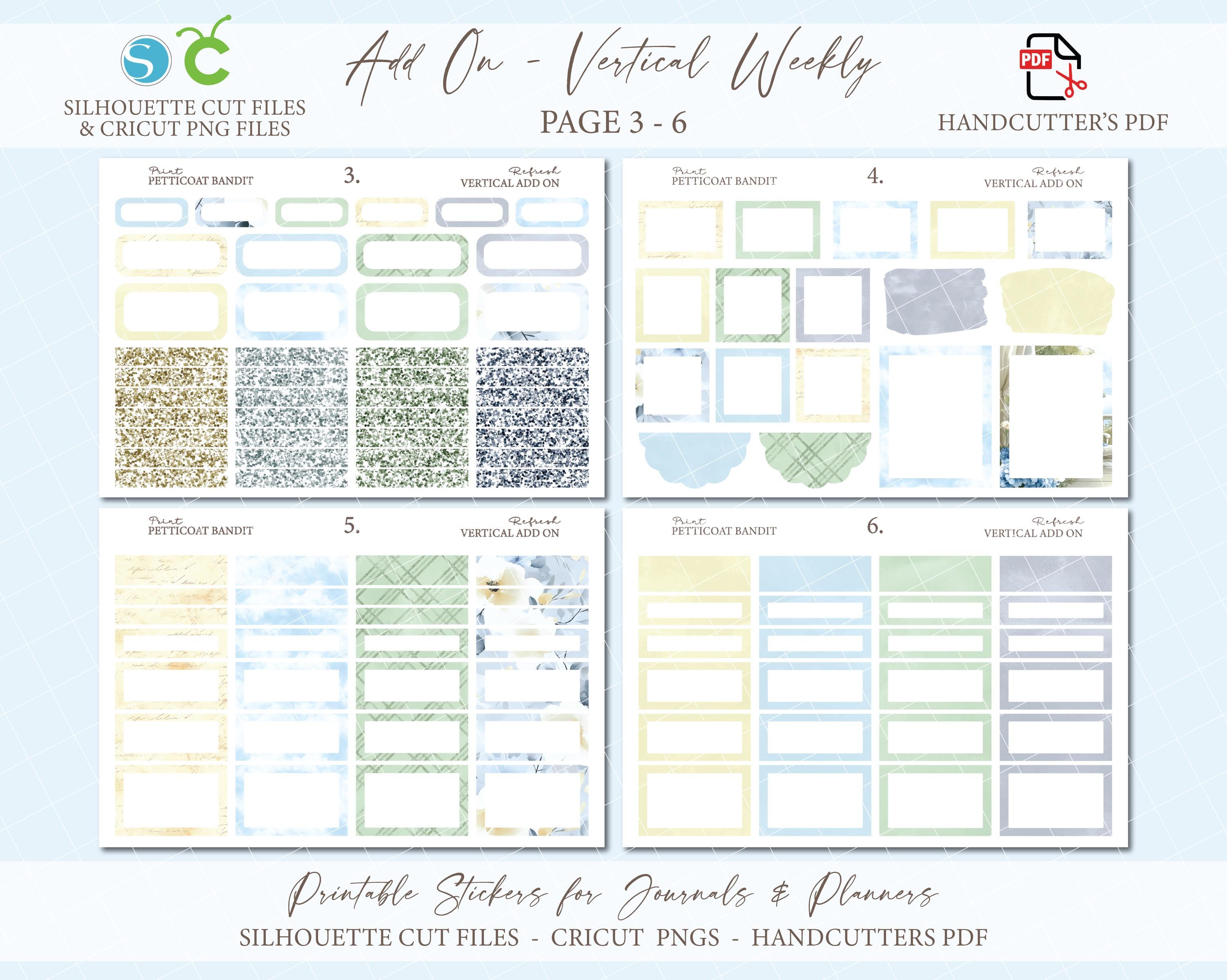 Printable Add on Vertical Weekly Planner Sticker Kit - Refresh | Spring ...