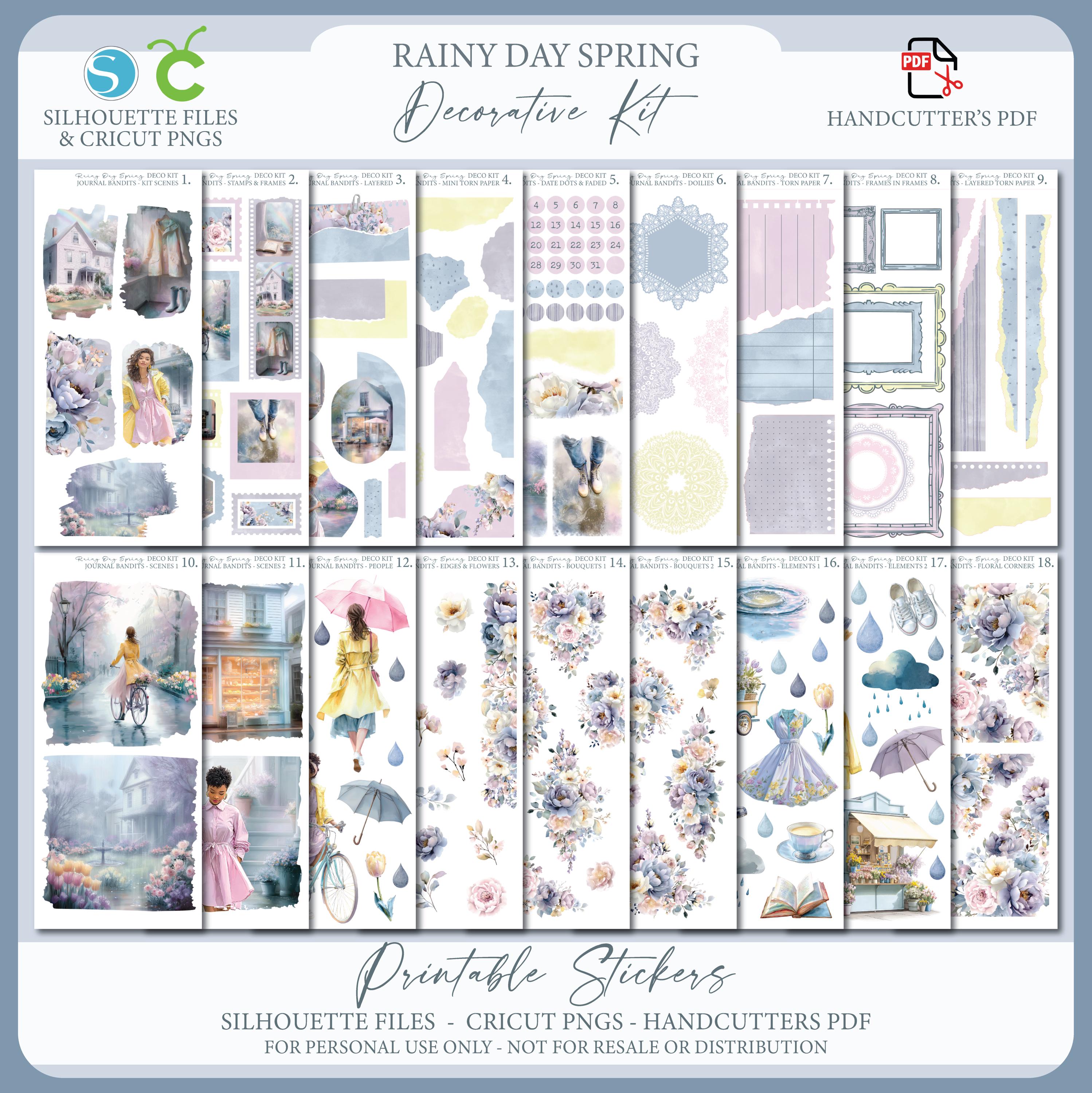 Spring Printable Decorative Sticker Kit - Spring Rain | Journal ...