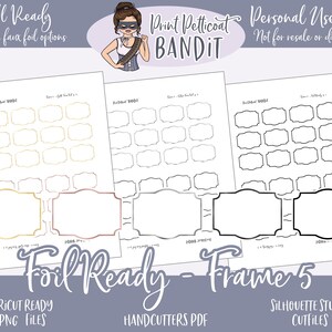 FOIL READY Printable Frame 5 | Foil Ready Labels | Faux Foil Printable Stickers | Silhouette cut files | Decorative Planner Stickers