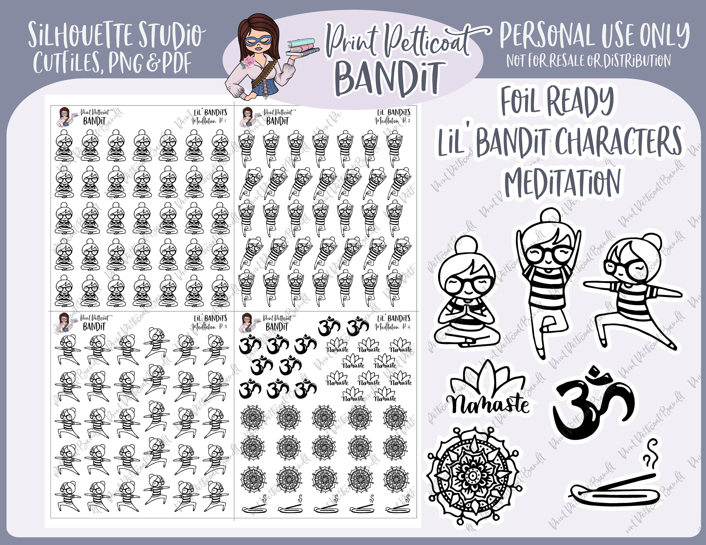 Stickers Silhouette Cut Files DIY Planner Stickers Good Day Foil Ready Lil/' Bandit Printable Character Stickers