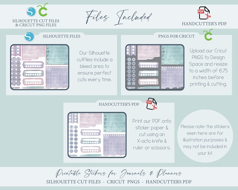 Winter Printable Vertical Weekly Planner Sticker Kit - Aurora Nights ...