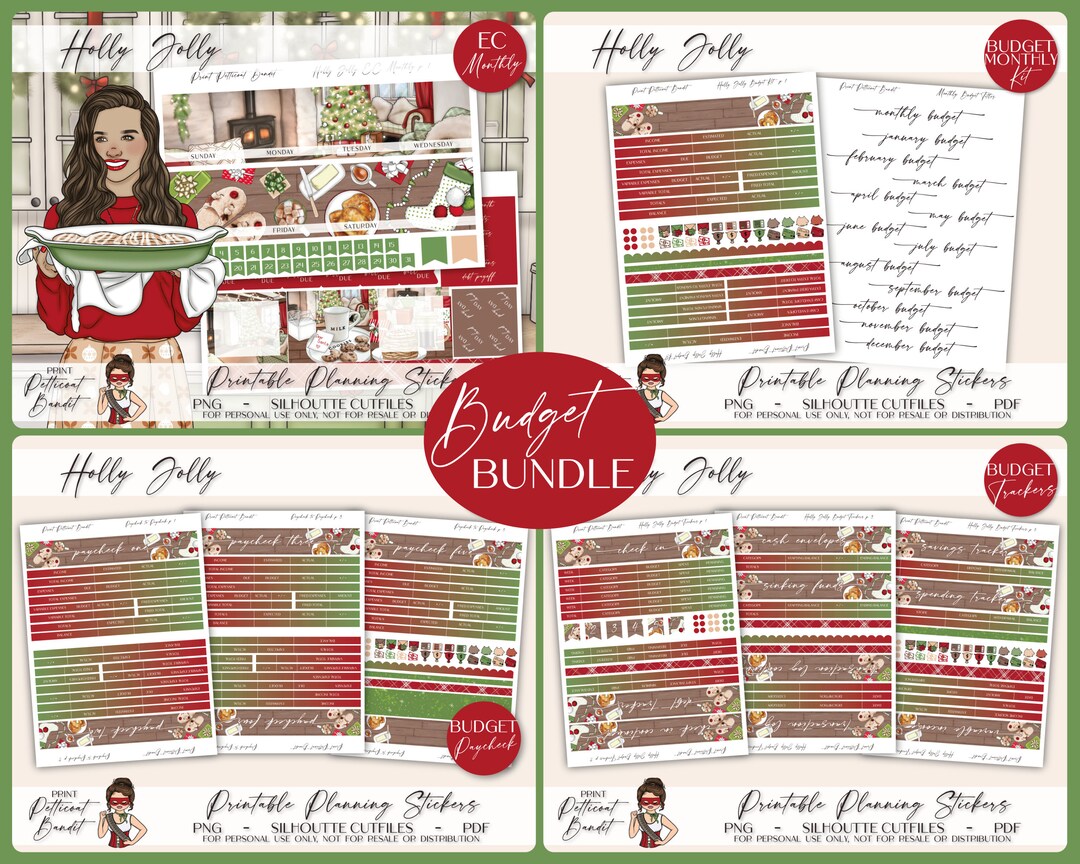 Printable Erin Condren Monthly Budget Bundle | Budget Planner Sticker ...
