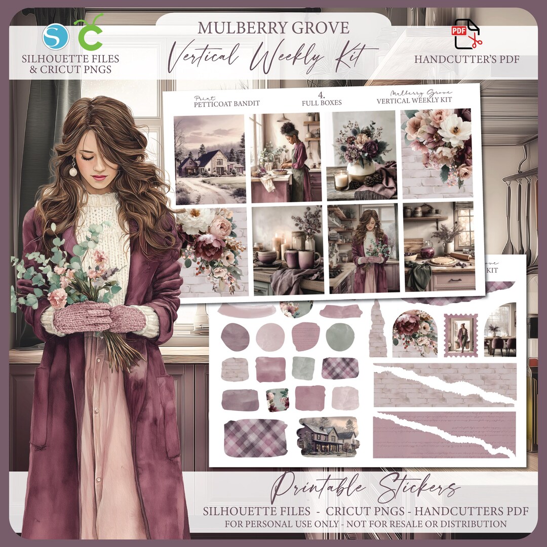 Winter Printable Vertical Weekly Planner Sticker Kit - Mulberry Grove ...