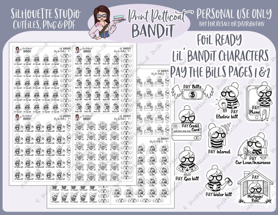 Stickers Silhouette Cut Files DIY Planner Stickers Good Day Foil Ready Lil/' Bandit Printable Character Stickers