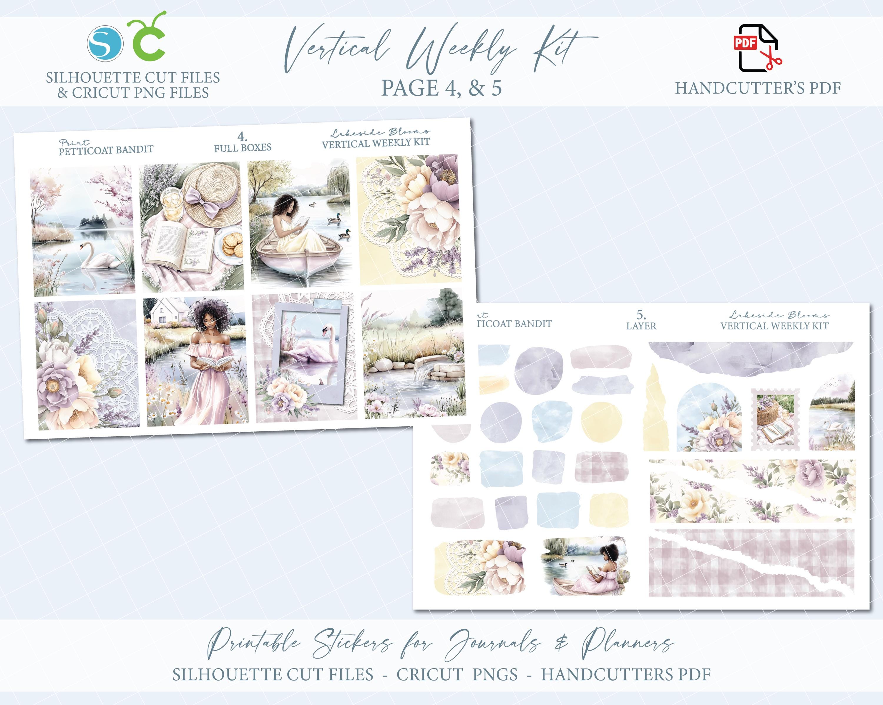 Spring Printable Vertical Weekly Planner Sticker Kit - Lakeside Blooms ...