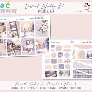 Printable Vertical Weekly Planner Sticker Kit - Winter Glow| Silhouette ...