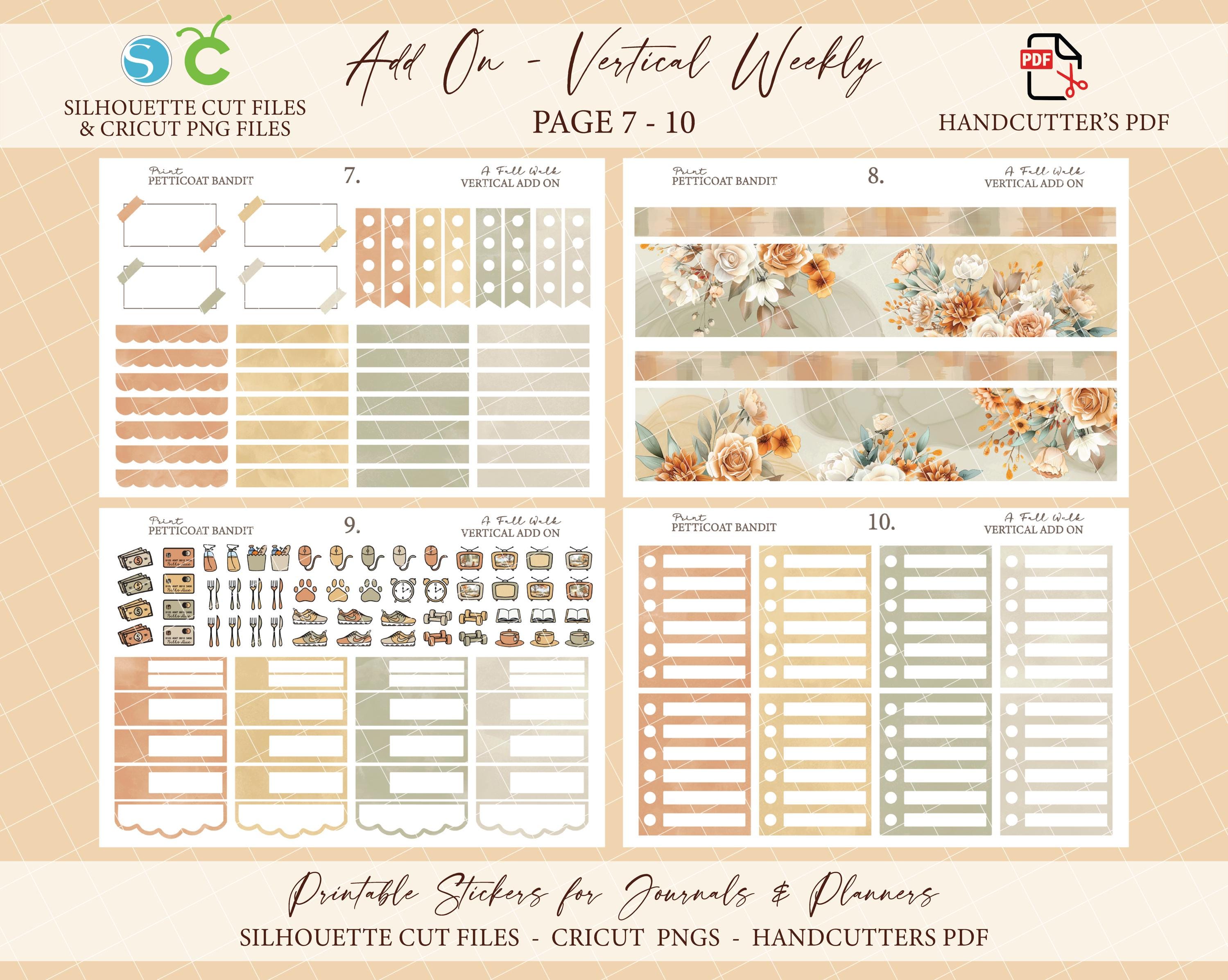 Printable Add on Vertical Weekly Planner Sticker Kit - A Fall Walk ...
