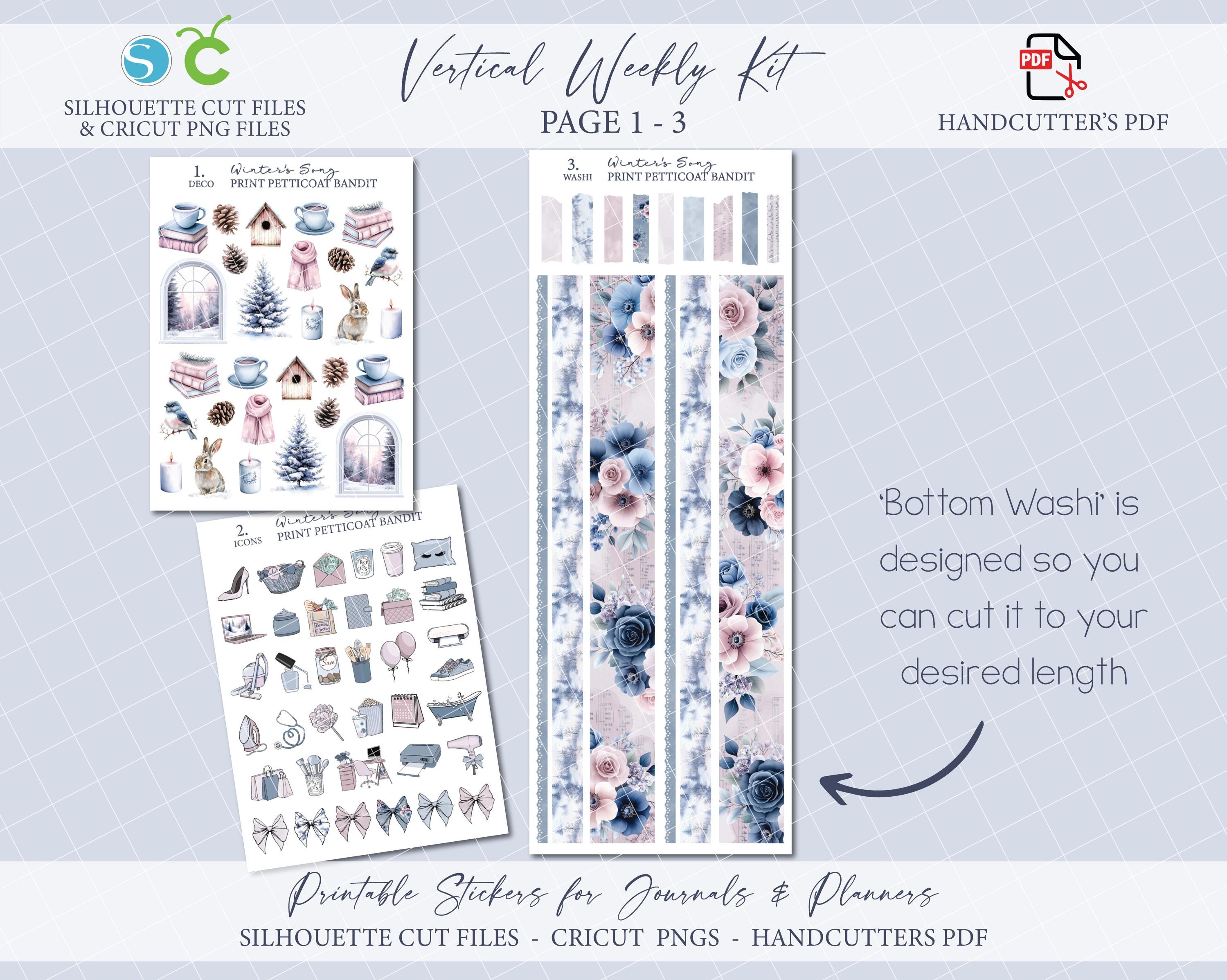 Printable Vertical Weekly Planner Sticker Kit - Winter's Song ...