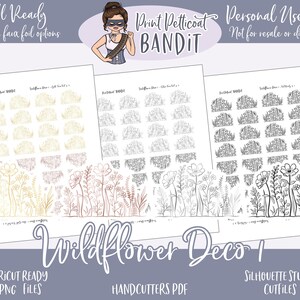 FOIL READY Decorative Planner Stickers | Wildflower Deco 1 stickers | Spring deco stickers | Silhouette cut files | Cricut .png | xclusive
