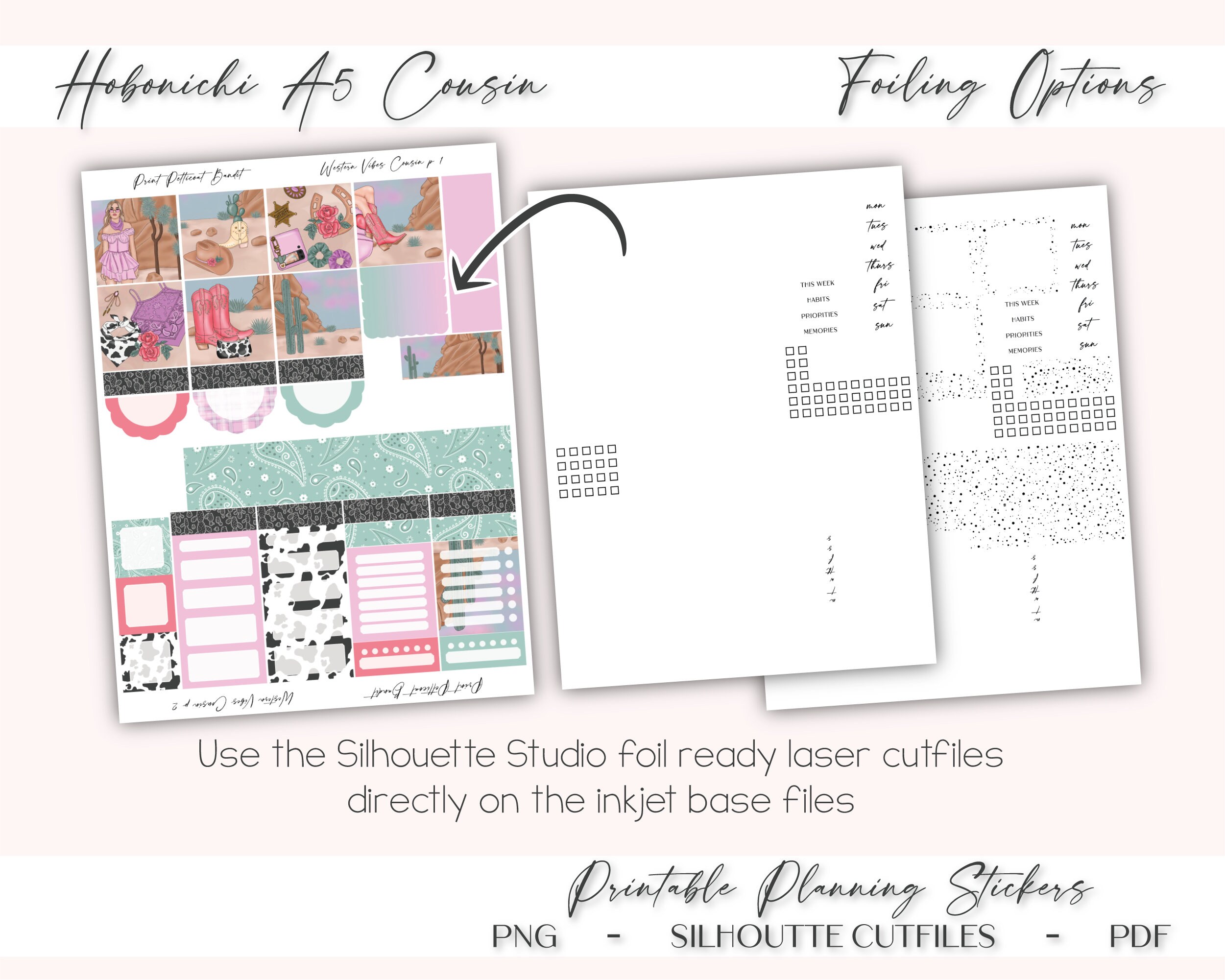 Printable Hobonichi Cousin Weekly Planner Kit Western Vibes - Etsy