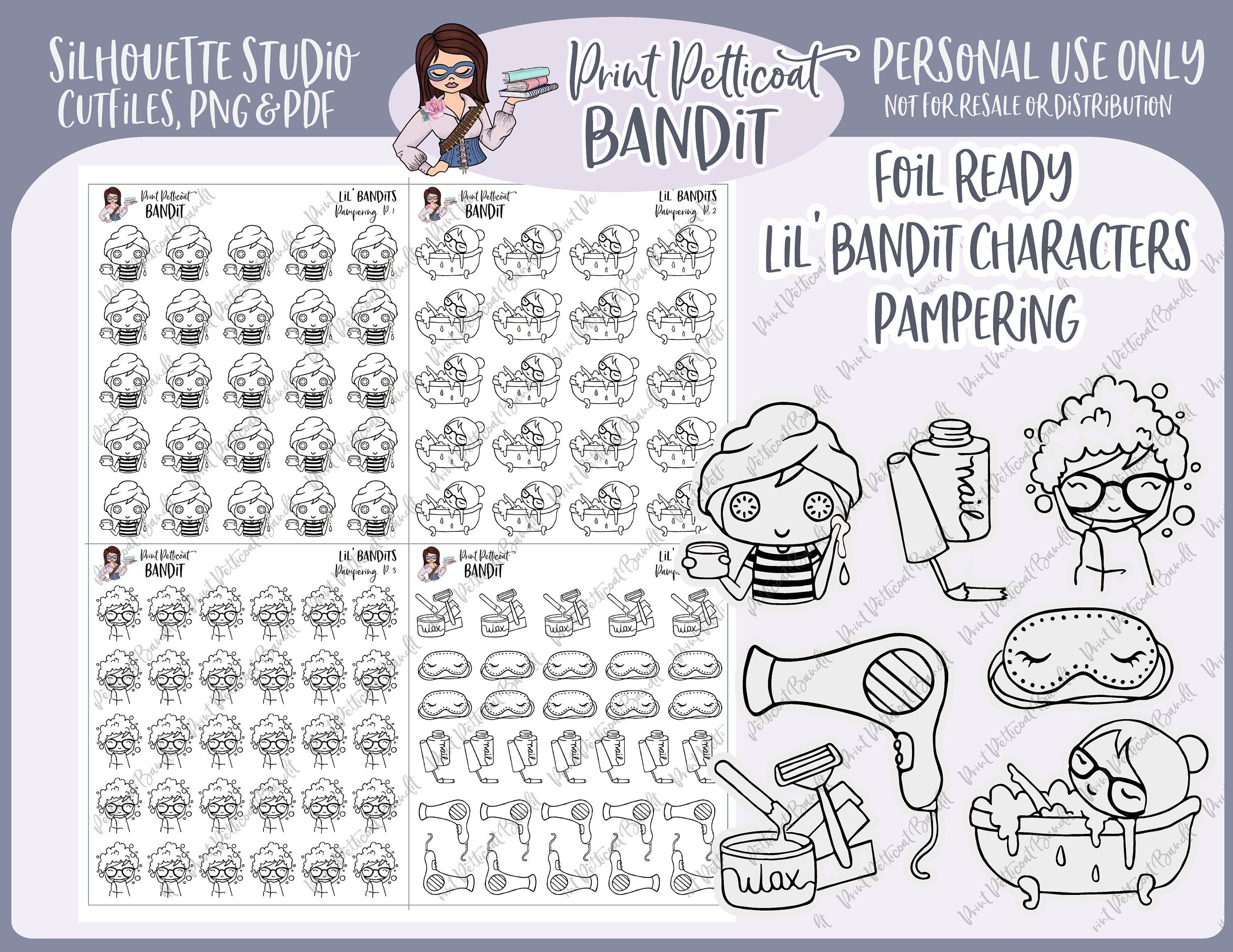 Stickers Silhouette Cut Files DIY Planner Stickers Good Day Foil Ready Lil/' Bandit Printable Character Stickers