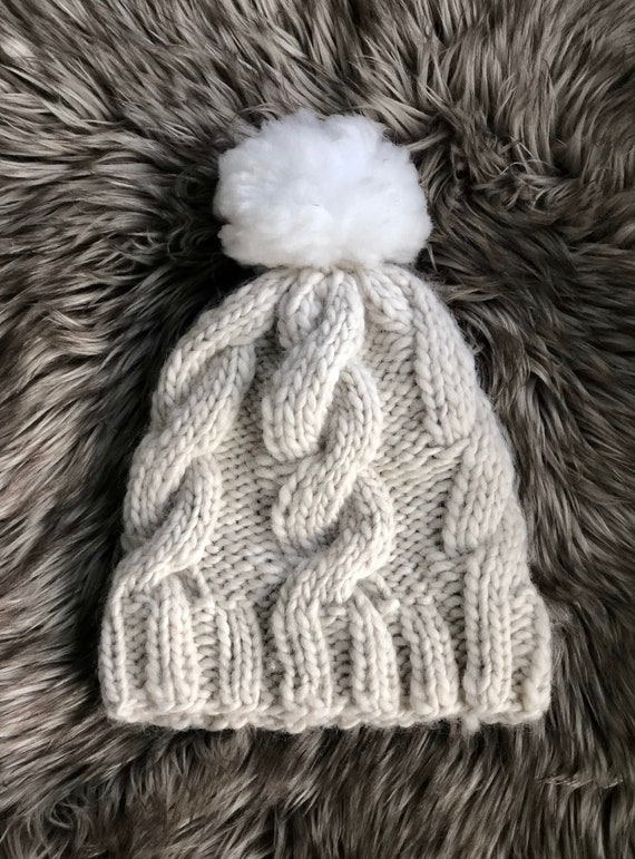 Cable Knit Hat Etsy