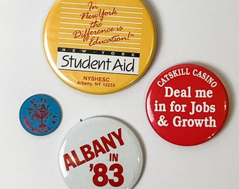 Lot of 4 Vintage New York State themed buttons