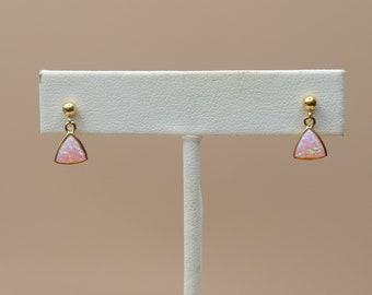 triangle stud earrings, dangle stud earrings, drop studs, minimalist jewelry, sensitive ears