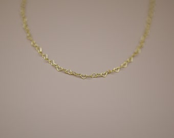 Sweet and dainty heart chain for layering and stacking necklaces