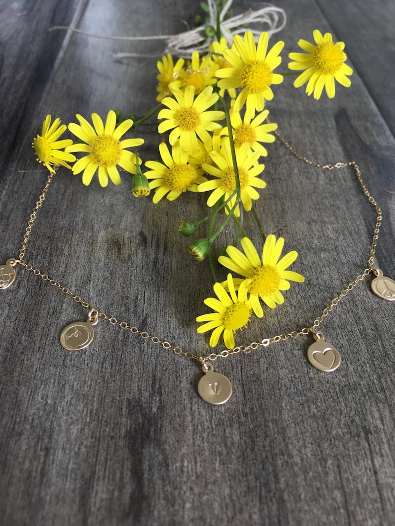 Customizable Charm Necklace Initial Necklace Mother's Etsy