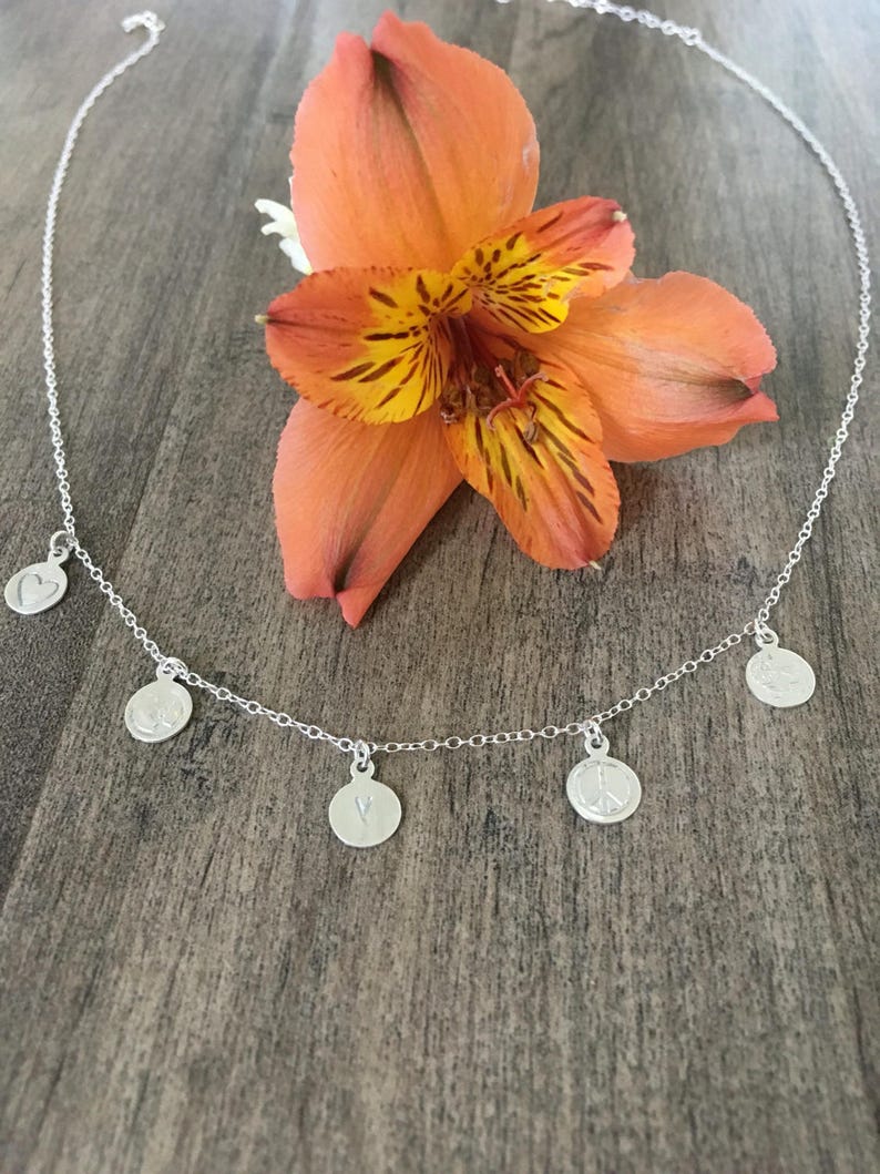 Customizable Charm Necklace Initial Necklace Mother's Etsy