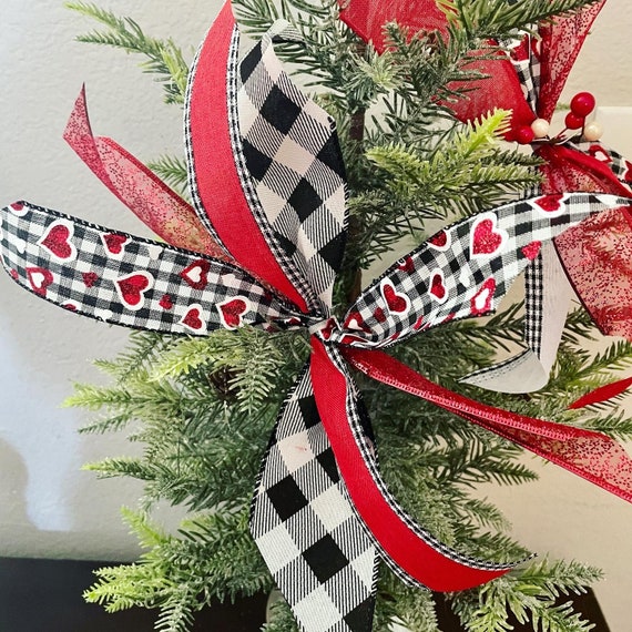 Valentines Day Picks for Tree, Valentine Tree Decorations, Ribbon