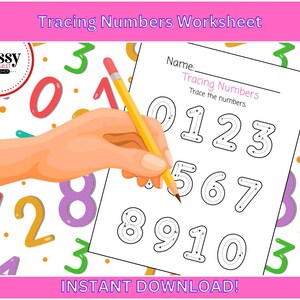 Printable Numbers Tracing Worksheets for Kids | Instant Download | Educational Activity