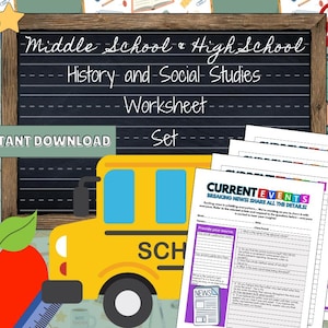 Middle School and High School Social Studies/History Worksheet Set