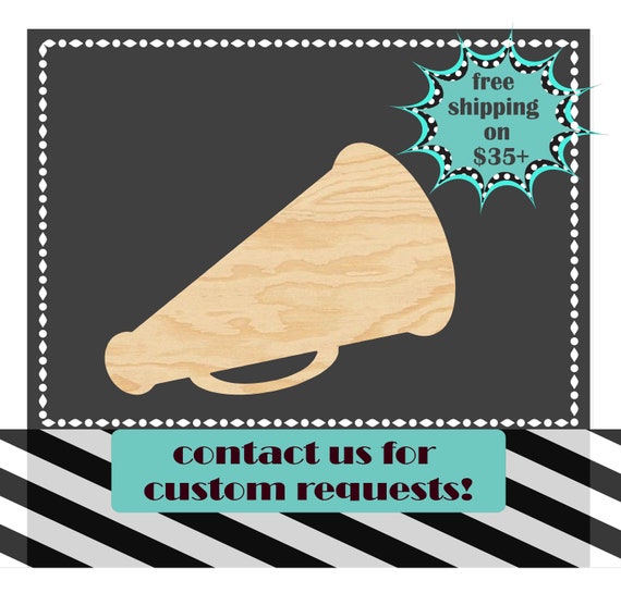 Megaphone Cutout Unfinished Mascot Cheer Cheerleader Etsy