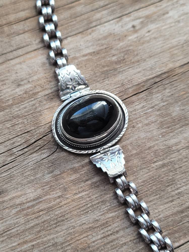 Black Star Bracelet, 925 Sterling Silver Bracelet , Black