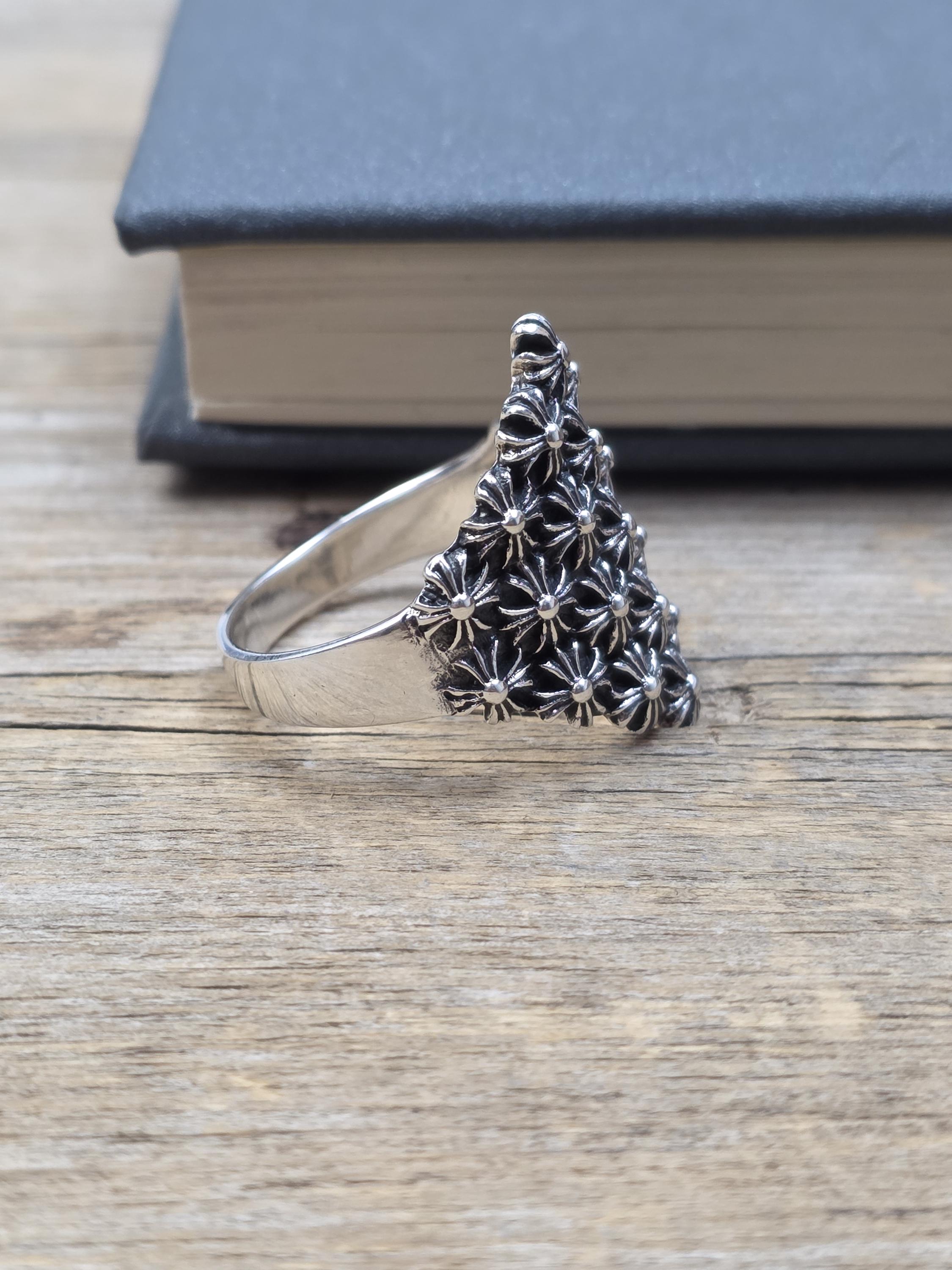 925 Sterling Silver Cross Fleury Ring | Solid Silver Fleur-de-lis 