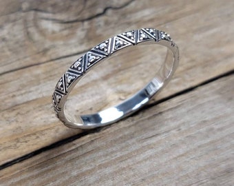 2mm boho stackable ring, 925 sterling silver ring, women ring, boho rings, silver band ring, stackable rings
