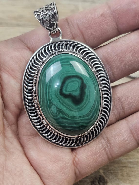 Malachite ペンダントネックレス Ф s-l400.jpg