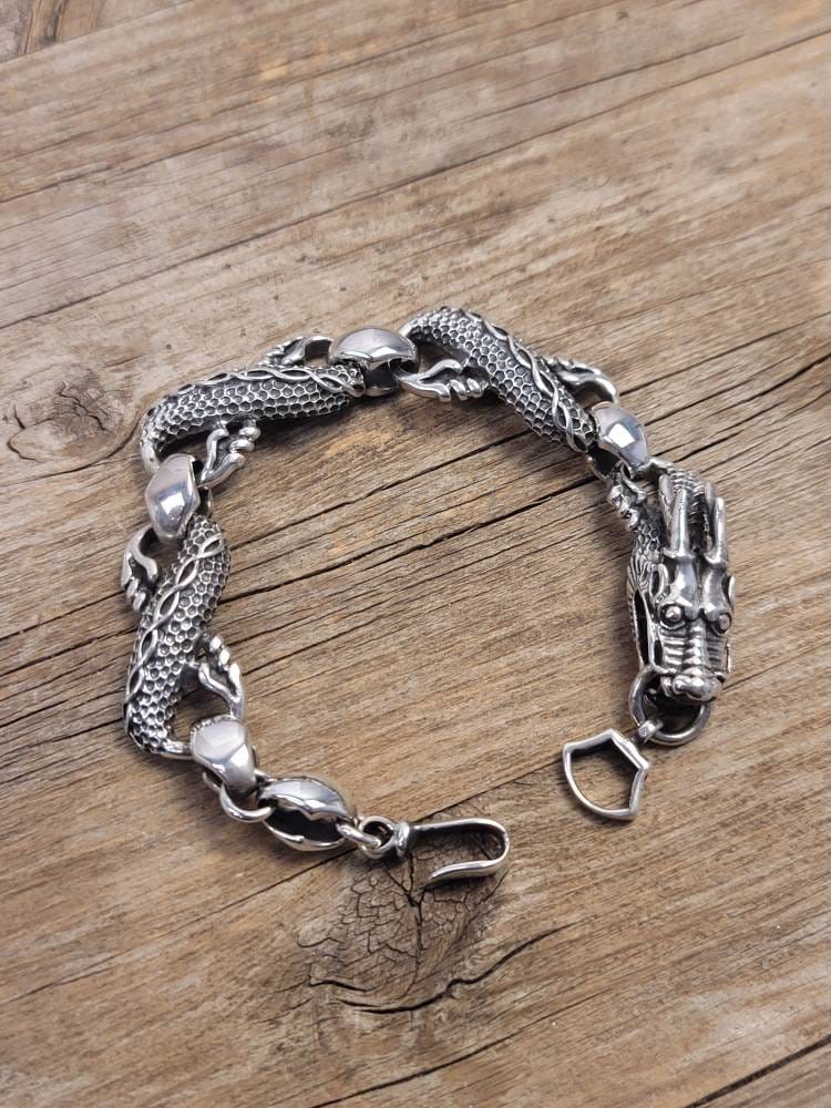 Dragon Bracelet, 925 sterling silver bracelet, dragon jewelry, Silver jewelry, Dragon bangle, unisex jewelry