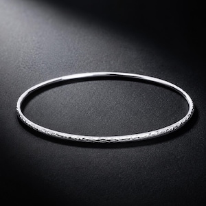 Bracelets minces texturés de 1,5 mm, jonc en argent sterling 925, bijoux pour femme, jonc en argent, cadeau pour elle, jonc empilable