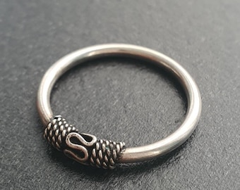 Boho stapelbar Sterling Silber Ring, oxidiert