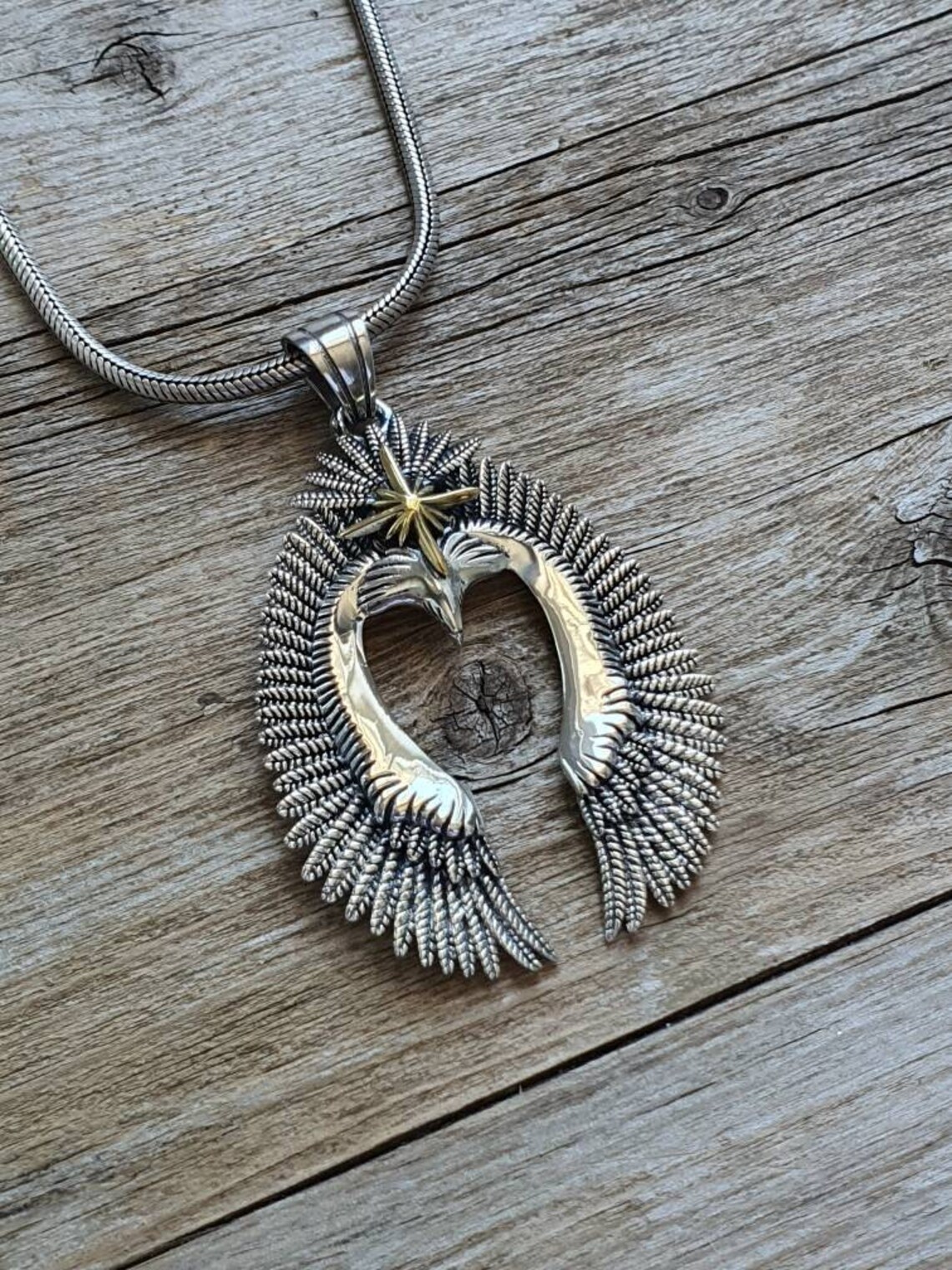 925 sterling silver Eagle Pendant Soaring Eagle Pendant Etsy