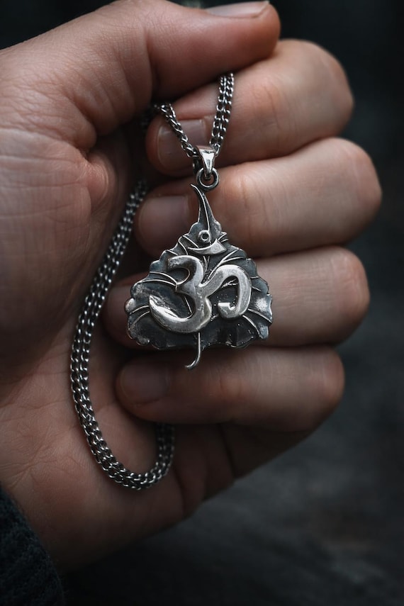 925 Sterling Silver Om Pendant, Om Symbol Pendant, Spiritual Yoga