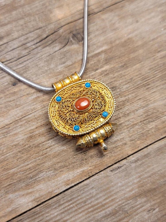 Buy Tibetan Gau Gold Coated Pendant 925 Sterling Silver Tibetan