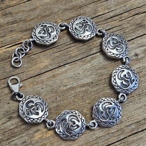 12 mm Solid silver Om Bracelet, 925 sterling silver bangle, om bracelet, Meditation Bangle,  Buddhism jewelry, unisex jewelry, 6.5 inch