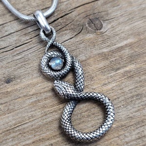 Pendentif serpent labradorite, pendentif en argent sterling 925, pendentif labradorite, bijoux serpent, bijoux unisexes, pendentif en argent