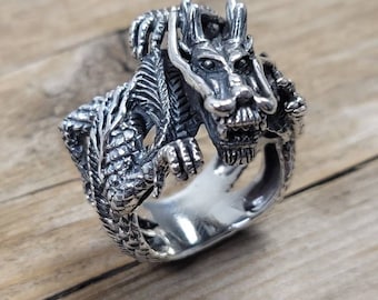 oriental dragon ring, 925 sterling silver ring, large size ring, silver ring, unisex ring, dragon jewelry