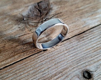 5mm Plain Solid Silver Band Ring, 925 sterling silver ring, Silver band ring, unisex ring, anniversary gift, stackable ring