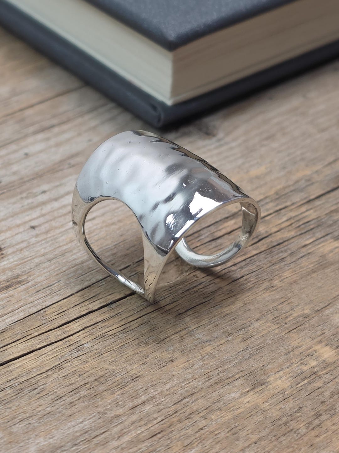 Wide Sterling Silver Cuff Ring | Handmade 925 Silver Statement Ring ...
