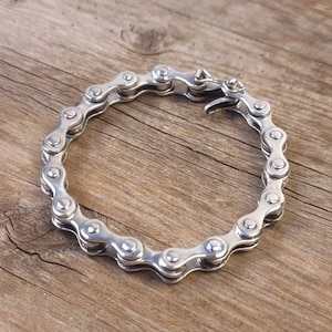 7mm Motorrad Kettenarmband, 925 Sterling Silber Armband, Silberarmband, Jubiläumsgeschenk, Fahrrad Kettenarmband