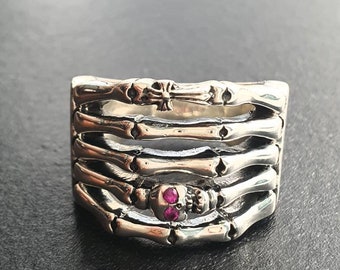 Bones Ring, 925 sterling silver, Gothic Design