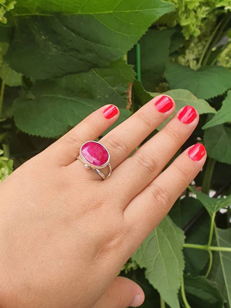 925 sterling silver Contemporary Ruby Ring