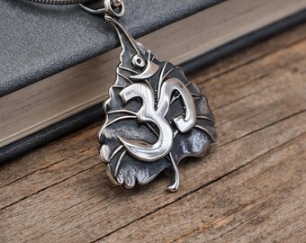 925 Sterling Silver Om Pendant, Om Symbol Pendant, Spiritual Yoga