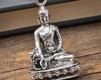 Solid 925 Sterling Silver Buddha Pendant – Handmade Meditation Buddha pendant, Spiritual Zen Jewelry, Buddha Statue