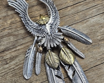 925 Sterling Silver Native Design Eagle With 4 or 6 Feathers