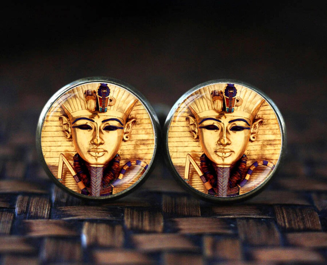 Egyptian pharaoh cufflinks pharaoh cuff links ancient Egypt Etsy