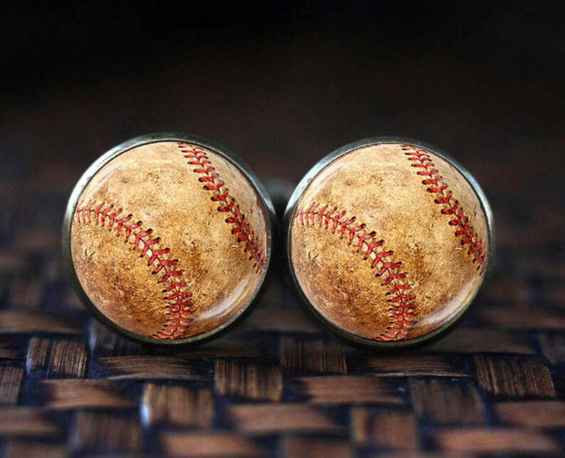 Baseball cufflinks Sport cuff links men's cuff links image 0