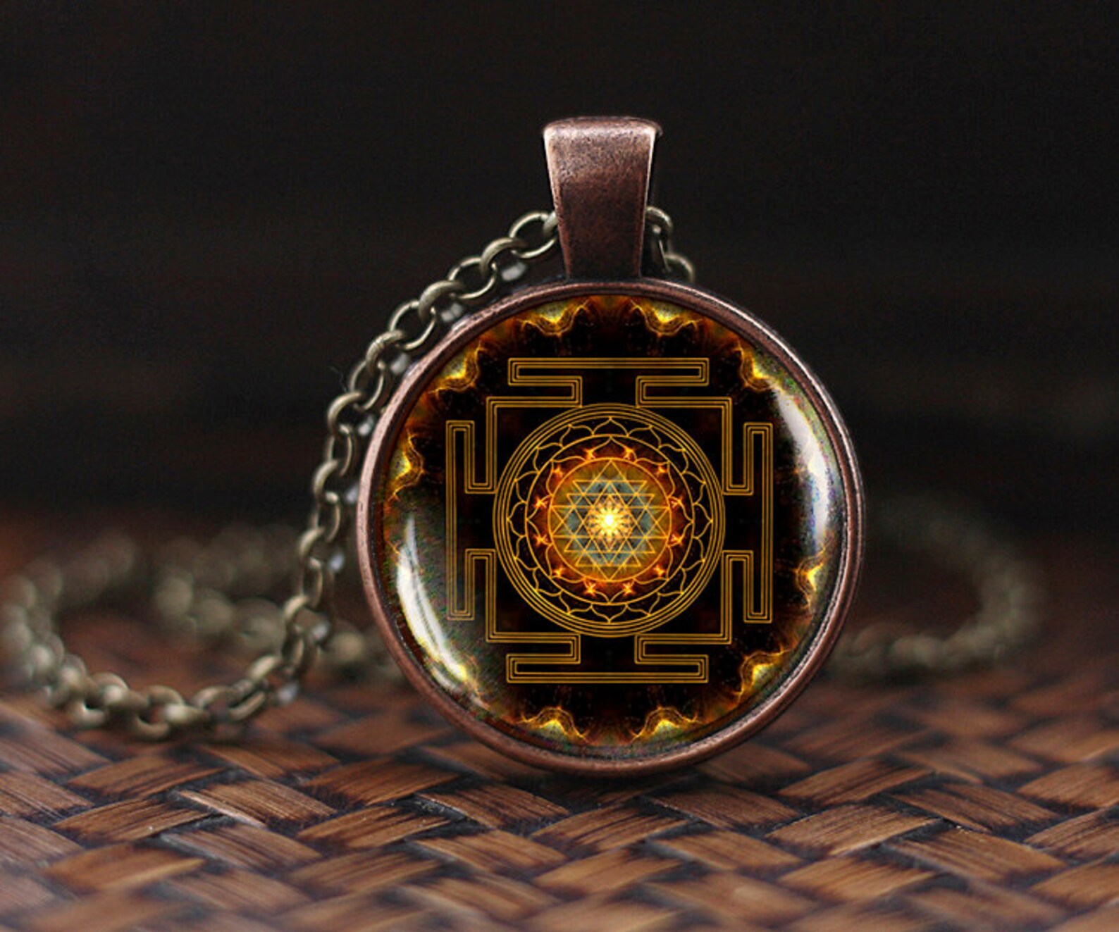 Sri yantra mandala necklace buddhist sacred geometry jewelry Etsy