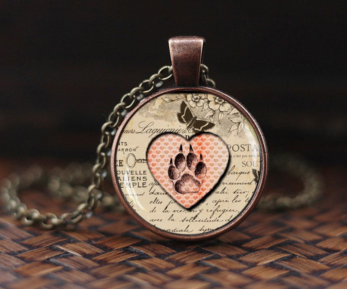 Cat paw necklace Cat Paw Pendant Paw necklace Cat lover Etsy